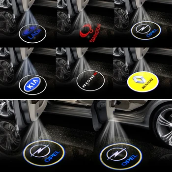 

2pcs Car Logo LED Door Welcome Badge Light for Audis BMWs Hondas Opel Nissans Mazdas Hyundais Lada Alfa KIA Car Accessories Lamp