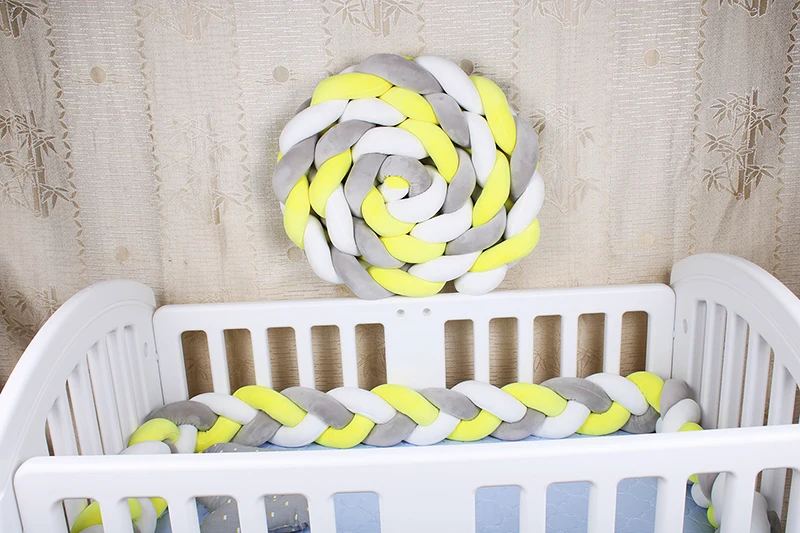 1 м/2 м/3 м/4 м длинная нордическая Подушка-бампер с узлом для новорожденных защитный коврик для детской кроватки внутренняя отделка для детской кроватки забор Пинцет тип узла