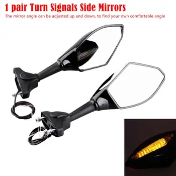 

1 Pair Motorcycle Turn Rear View Side Mirrors Signal Indicator For Honda CBR 250 600 900 1000 RR