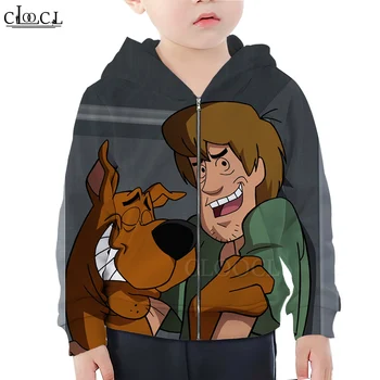 

CLOOCL Newest Cartoon Anime Scooby Doo Zipper Hoodie Boy Girl 3D Print Fashion Long Sleeve Zipper Hooded Casual Naughty Baby Top