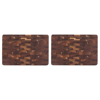 

2 Pcs Premium Acacia Wood Cutting Board Solid Sturdy Chopping Serving Tray Platter Perfect Gift M & L