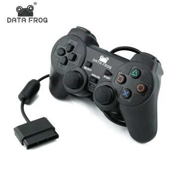 DATA FROG 유선 게임패드, 소니 PS2 무선 컨트롤러, 이중 진동 게임패드, PS2 제어 조이스틱, 플레이스테이션 2