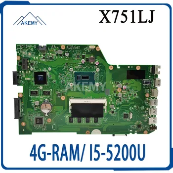 

X751LJ GT920M 4G-RAM/ I5-5200U Mainboard REV 2.3 For Asus X751LX R752LA R752LD X751LN X751LD X751LJ A751L Laptop motherboard