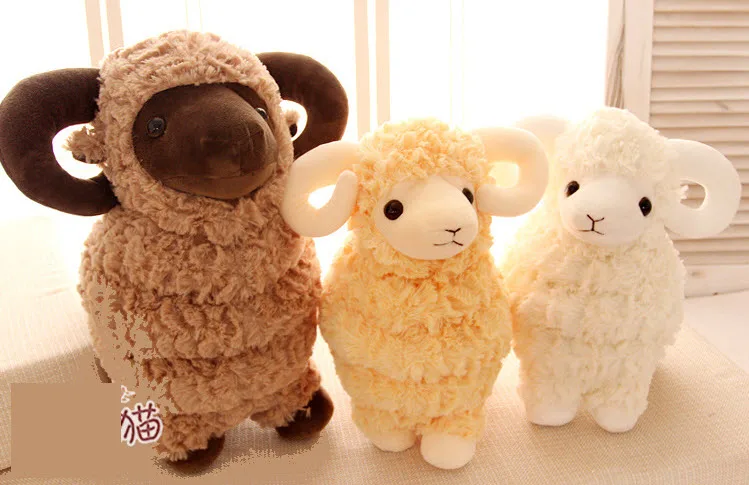 

35cm Lovely cartoon goat plush toys Soft Lucky goat Home decoration