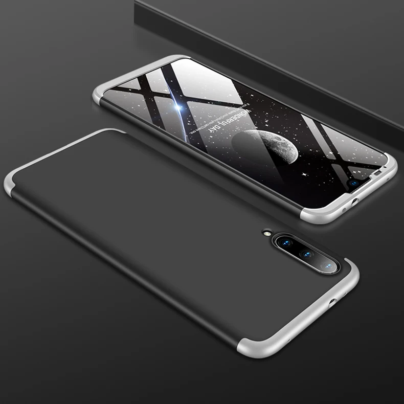 Чехол для xiaomi mi A3, Жесткий Чехол 3 в 1, матовый Защитный Гибридный чехол для xiaomi mi a3 mi a3 360, чехол для телефона - Цвет: silver black