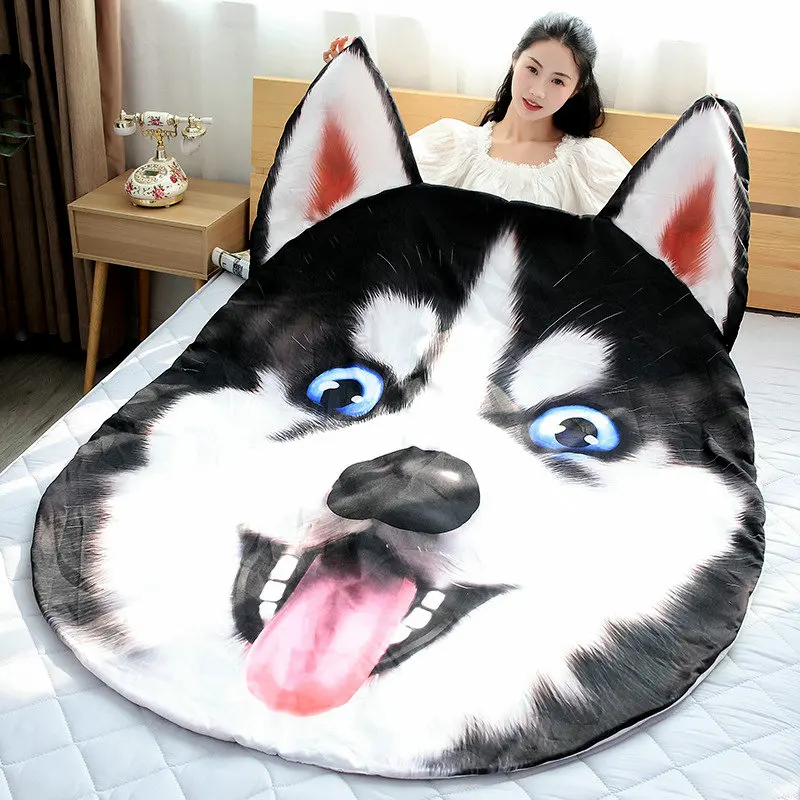 quilt B 70 см большая плюшевая имитация забавная игрушечная собака хаски супер милая креативная Подушка для детей весь Забавный высококачественный подарок на день рождения для детей - Цвет: quilt B