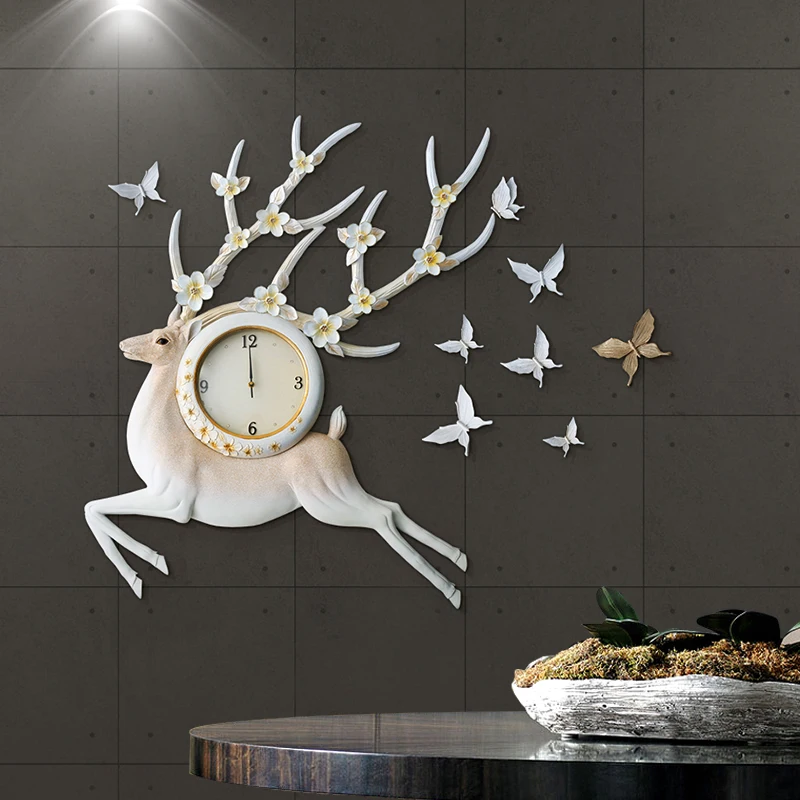 Модные креативные настенные часы американские с лосем рельефный настенный стол