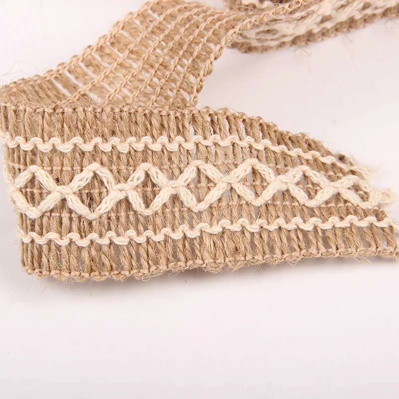 

Knitting Burlap Ribbon Clothing 2M*4.5cm Craft Home Decoration 2M Hessian Jute Roll Wedding