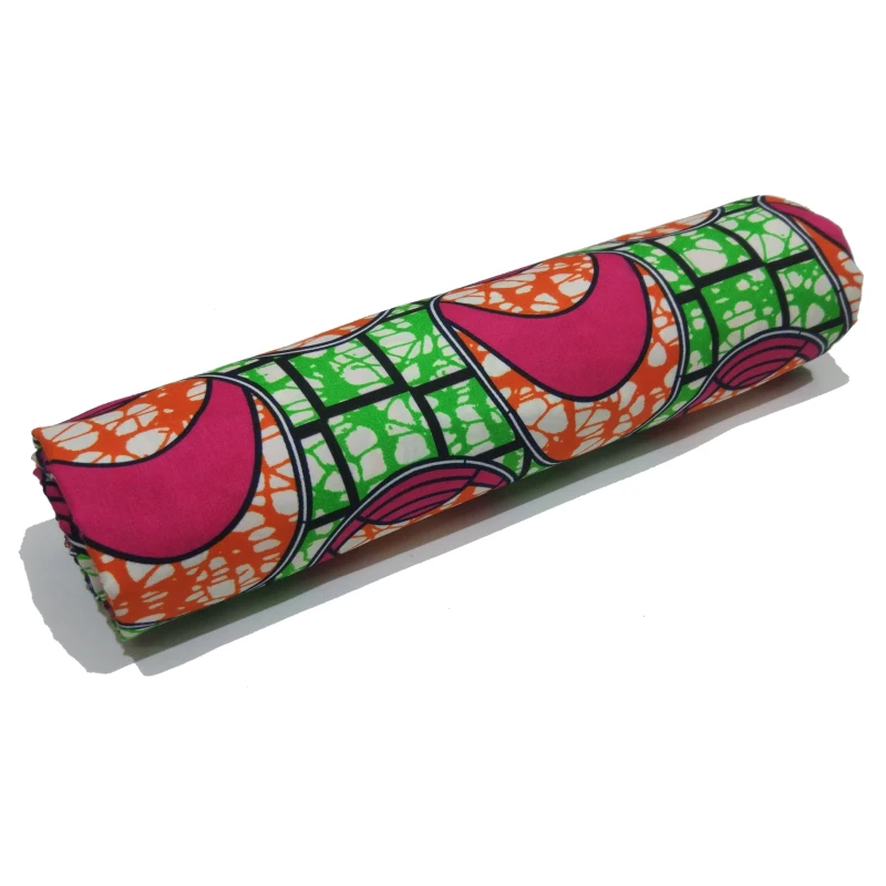 Red And Green Goth Printed Polyester Meterial Batik Ankara Wax Fabric 6 Yards For Sewing Textiles