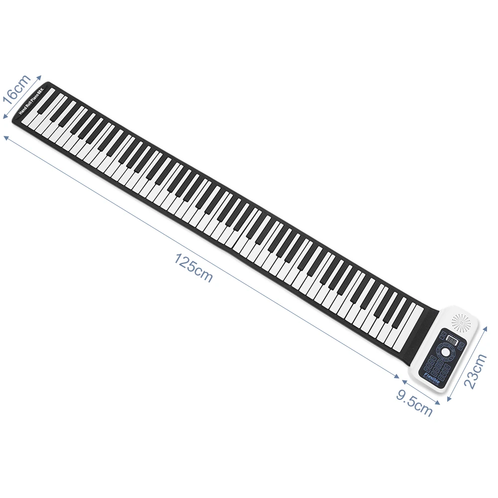 88 клавиш Портативный USB MIDI рулон пианино силиконовая Электронная Гибкая клавиатура орган встроенный динамик с сустейной педалью