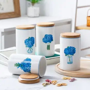 

Ceramics Storage Bottles Jar Creative Dampproof Tea Caddy For Home Decoration Christmas Gift Organizer Container Storage Tank