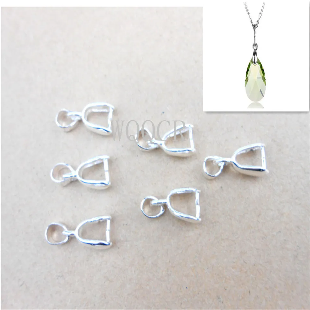 Solid .925 Sterling Silver Fish Hook Ear Wires with Pinch Bails, Silver  Pendant Clasp Earring Hooks for DIY Jewelry Making