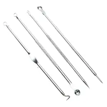 4 шт./компл. Нержавеющая сталь Черноголовых Удаления Комплект акне инструмент для удаления прыщей экстрактор для удаления иглы косметический инструмент для чистки лица
