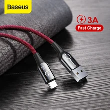 Baseus-Cable USB tipo C para dispositivos Samsung galaxy, Cable de USB-C de luz con cambio rápido de 3A