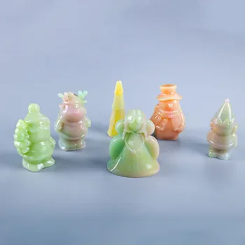 

Crystal Resin Mold Christmas Doll Silicone Mold 6 Designs Princess/Christmas Tree/ Christmas Snowman /Santa/Elk/ Dwarf Mould