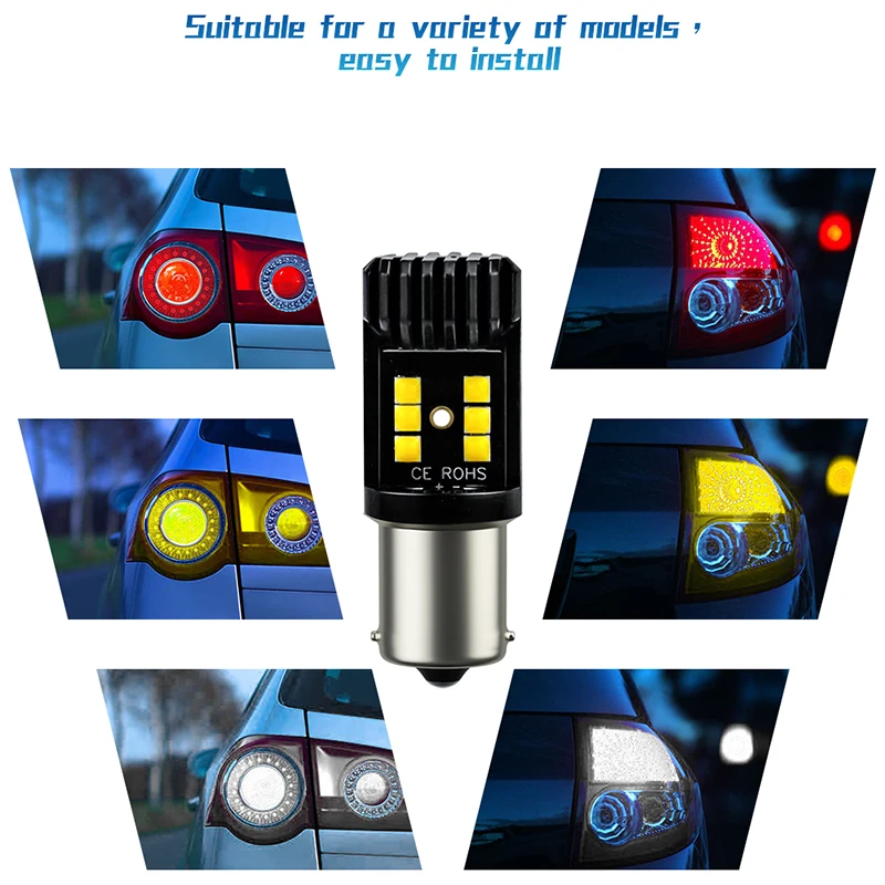 2pcs Car Led Light Bulb Turning Parking Signal Lights Brake Tail Lamps Auto Turn Reveres | Автомобили и мотоциклы