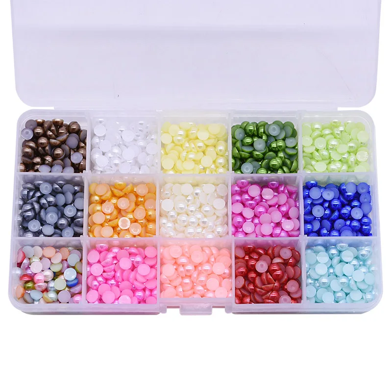 1000Pcs Pearl Stickers Trim Rhinestones for Nails Phone DIY Flatback Manicure Pearl Beaded Appliques Clothes Stickers