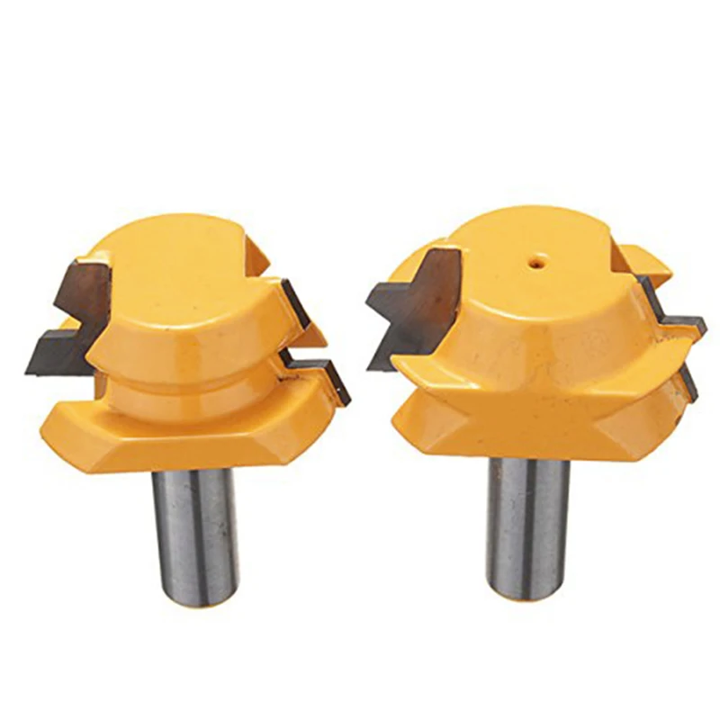 

1/2 inch Shank 2Pcs Lock Miter Router Glue Joinery Router Bit Set Tenon Hard Alloy For Wood Accessories, Wood Milling Cutter