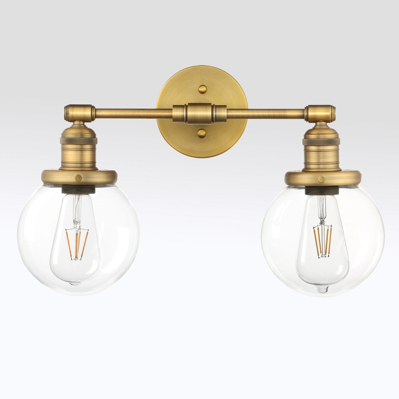 Винтажные настенные бра permo с прозрачным круглым стеклянным абажуром настенный