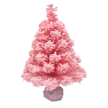 

Furry Flocking Pink Santa Tree Miniature Model Manual Assembly Christmas Tree Decoration Accessories For Home Party Decor Gift