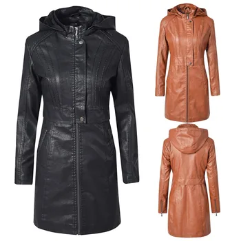 

Vintage Women Jackets Casual Hoodie Slim Zipper Long Sleeve Bomber Jacket Plus velvet thick Warm Long Coat