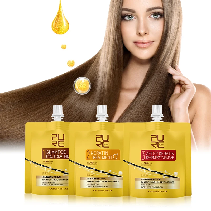 

New Keratin Hair Treatment Set No Fomalin No Irritation No Smoke Repair Damaged Hair and Straighten Hair Care Keratin Treatment