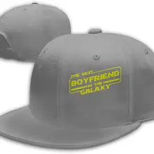 Лучшая мужская бейсболка Boyfriend in The Galaxy с плоским козырьком, регулируемая Серая бейсболка