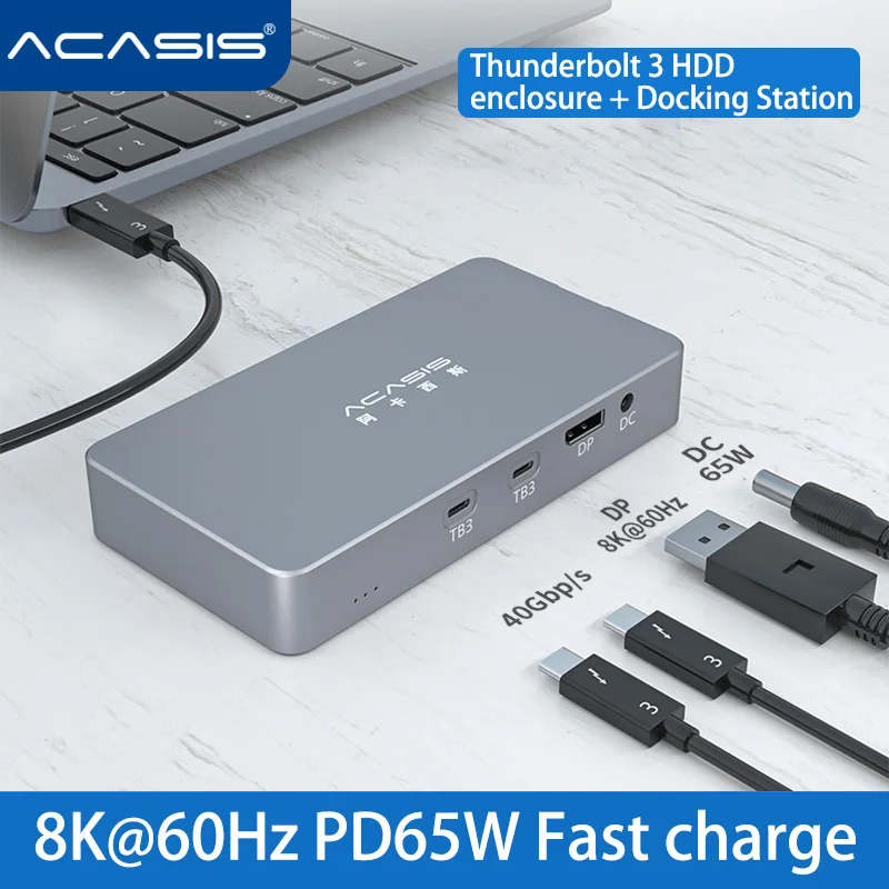 Корпус для жесткого диска Acasis M.2 Dual-disk NVME док-станция Thunderbolt 3 Type C на USB 0 |