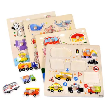 

Cartoon Animal Car Wooden Peg Puzzles Board Toddler Preschool Educational Toy Kids Vehicle Child Gift Baby Montessori