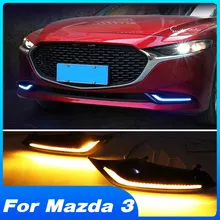 Vtear For Mazda 3 2019 2020 2021 Accessories Led Daytime Running Light Fog Lights With Turn Signal Car Exterior Modification