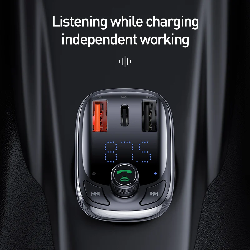 Автомобильное зарядное устройство Baseus FM передатчик для телефона QC 4 0 3 PD3.0 Bluetooth 5