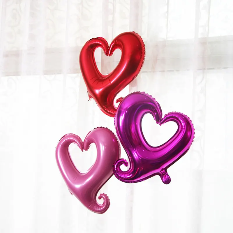1psc/18 дюймов внутри и снаружи любовь сердце фольгированные фигурные шары День Святого Валентина свадебное празднование дня рождения украшение