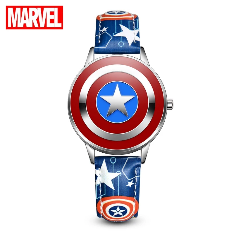 Водонепроницаемые Детские Кварцевые часы Marvel Avengers из искусственной кожи с
