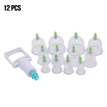 

12 Cups/set Medical Chinese Vacuum Cupping Body Massage Therapy Healthy Suction ABS_plastic