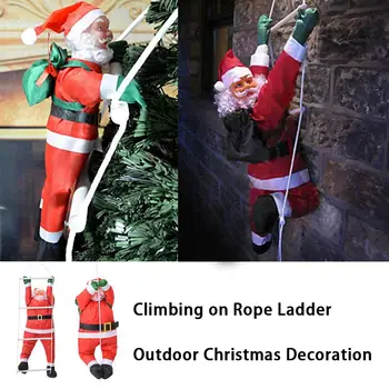 

60CM Climbing Rope Ladder Santa Claus Christmas Pendant Hanging Doll Tree Ornament Outdoor Home Decor