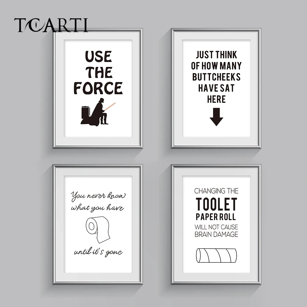 Toilet Paper Wall Art Funny Star Wars Darth Vader Letters Canvas Painting Modern Prints Poster For Washroom Bathroom Home Decor Calligraphy Aliexpress Canvas Painting Modern Prints Poster
