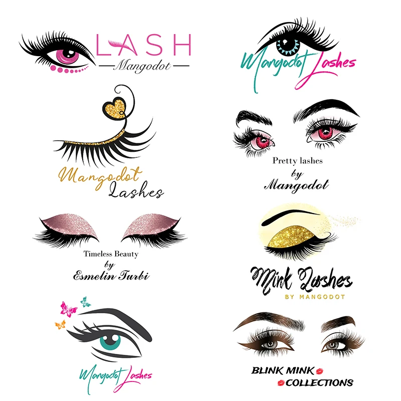 

Custom logo design Makeup Eyelashes symbol stickers Customize Name Card Logo Mink Eyelashes layout Hair Salon Beauty Logo design