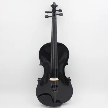 

4/4 All Wood Violin Black Solid Wood 1/8 Children Students Adult Beginners Practice Popularization Violin