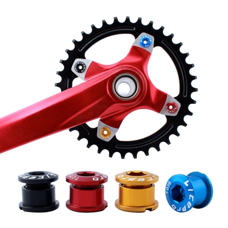

5pcs a lot Bike Chainring Bolts Speed Disc Chainwheel Screws 7075 Aluminum Alloy Fits For Bicycle Crank and Chain ring