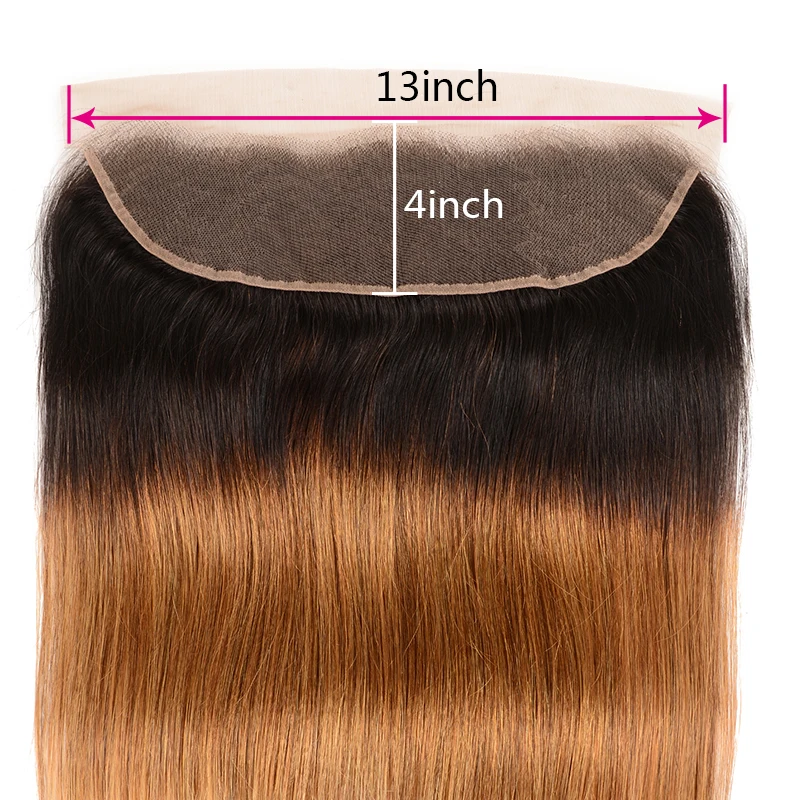 Волосы UNICE бразильские прямые волосы 13x4 кружева Фронтальная застежка с волосами младенца эффектом деграде(переход от темного к T1B/27 Remy человеческие волосы натуральный Цвет