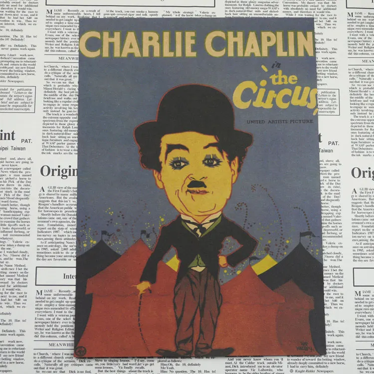Светло-желтый Chaplin фильм Ретро Классический плакат украшение дома живопись - Цвет: Светло-желтый