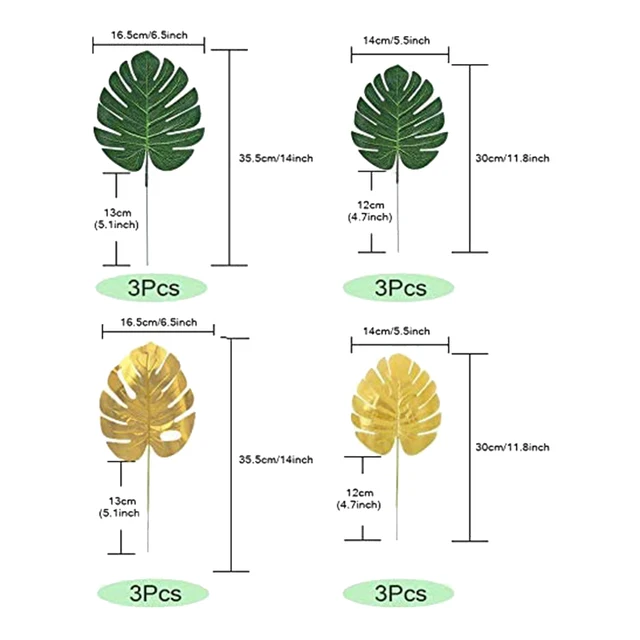 72 Pcs Mesterséges Pálma Trópusi Levelek Dzsungel Dekorációk A Tengerparti Baba Zuhany Esküvői Születésnapi Dekorációkhoz - Image 2