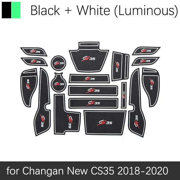 White Luminous Противоскользящий резиновый коврик для двери Changan Новинка CS35 18 шт. аксессуары Автомобильные наклейки коврик для телефона - Название цвета: White Luminous