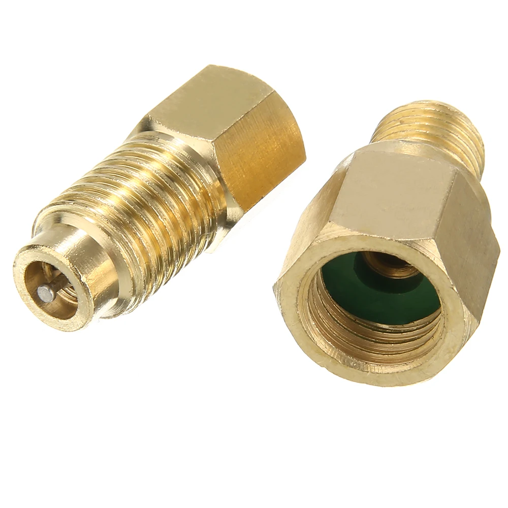 2PCS Auto R134 to R12/R12 to R134a Brass Heavy Duty Tank Vacuum Pump Adapter Set Alloy Refrigeration Adapter FJC INC