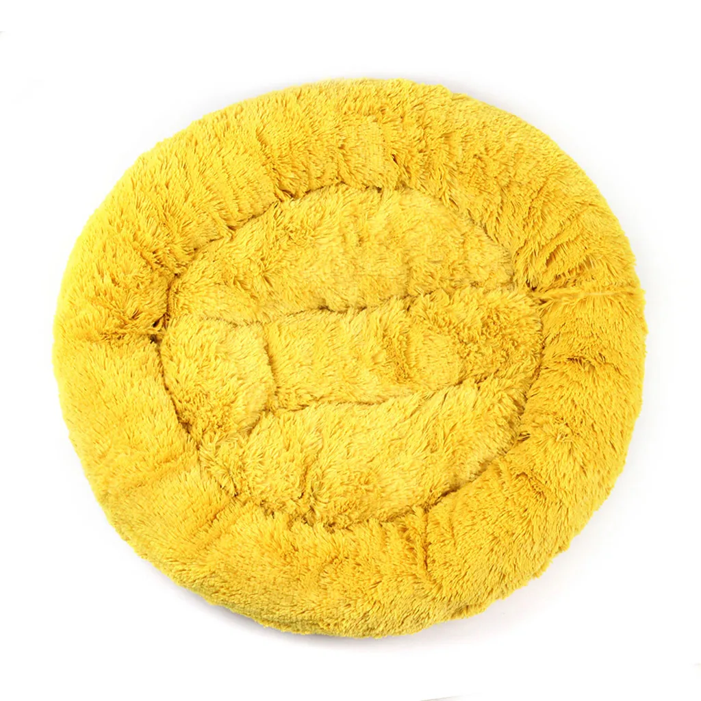 Winter Soft Warm Round Pet Cat Bed Sleeping Bag Soft Pet Bed Calming Sleeping Short Plush Bed Warm House Easy To Clean