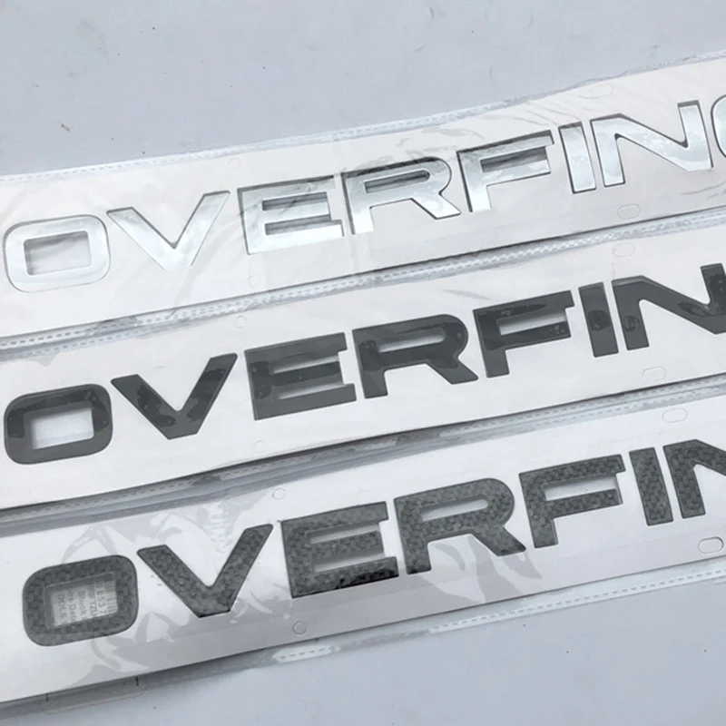 

Car Styling Refitting Hood Rear Trunk Lower Bumper Sticker Chrome Black Carbon Letters Emblem Badge for Range Rover OVERFINCH