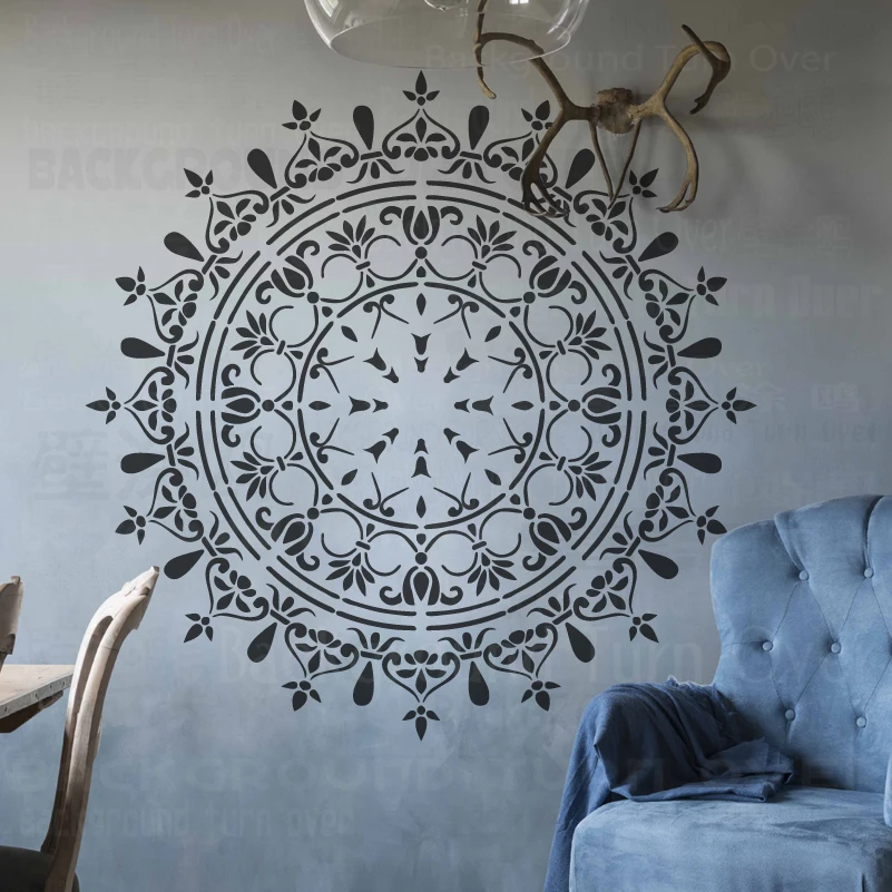 70cm - 110cm Stencil Mandala Extra Large Big For Painting Wall Floor Template Paint Flower Templates Round Walls Decors  S288