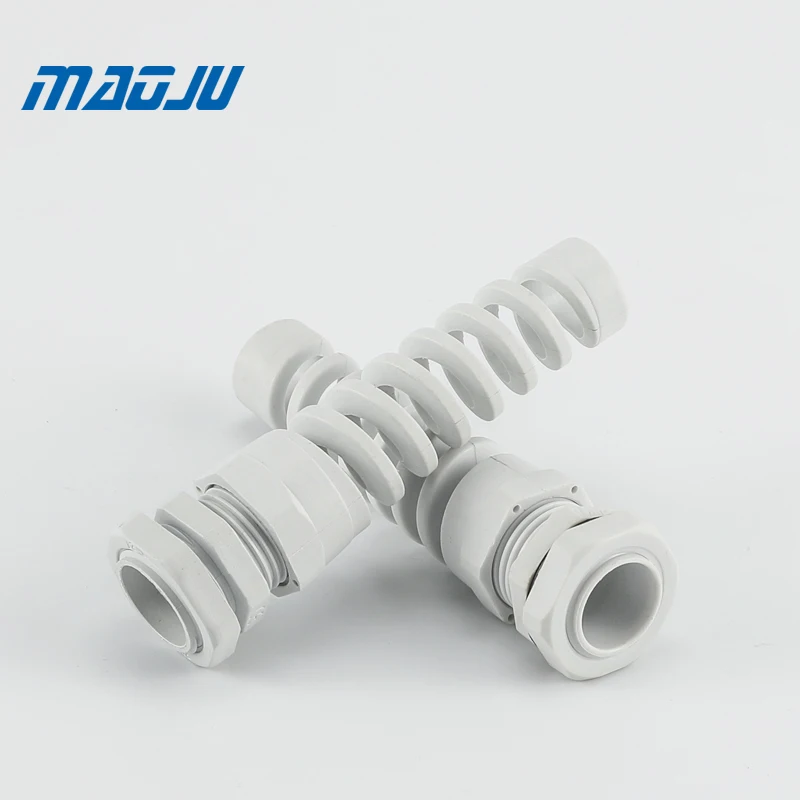 

5pcs PG21 M25 M27 Anti-Bending Strain Relief Black White Flex Sprial Cable Gland Connector with bending protection