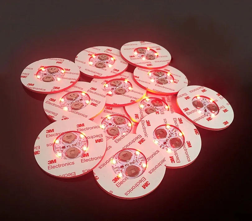 LED light coaster 6cm round beer drink light bottle pad bar fun props colorful LED light bottle stickers flash cup stickers