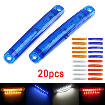 

40X Red/Amber/White/Blue Sealed 9-Led Side Marker Light For Truck Trailer Lorry